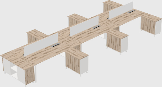 L-shaped shared desk