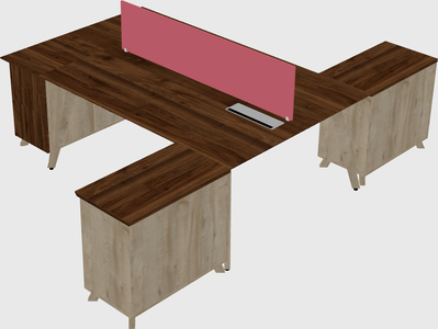 L-shaped shared desk