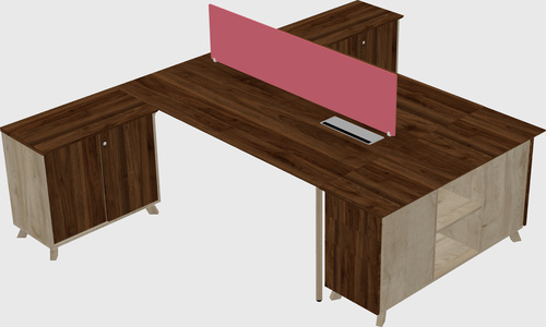 L-shaped shared desk