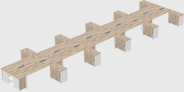 L-shaped shared desk