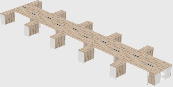 L-shaped shared desk