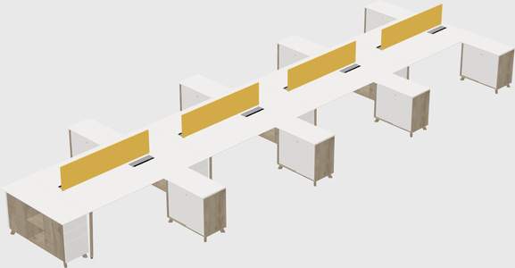 L-shaped shared desk
