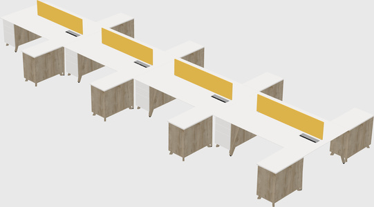 L-shaped shared desk