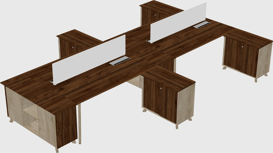 L-shaped shared desk