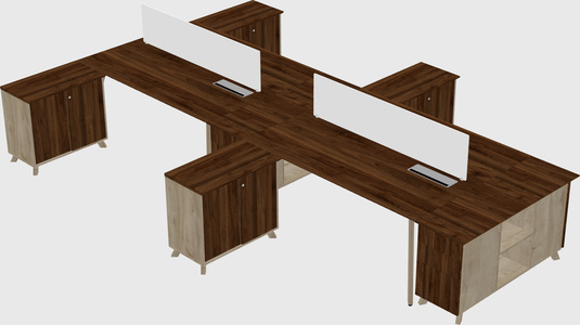 L-shaped shared desk