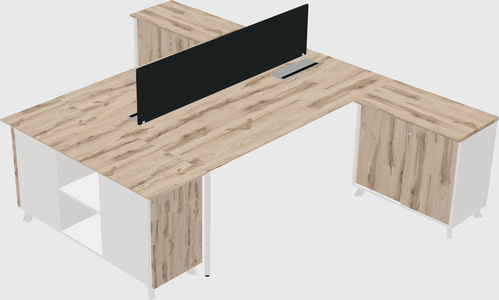 L-shaped shared desk