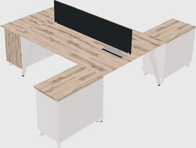 L-shaped shared desk