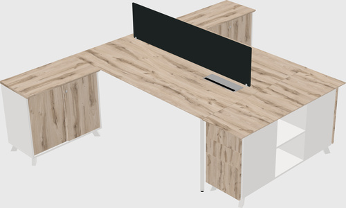 L-shaped shared desk