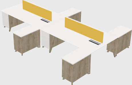 L-shaped shared desk