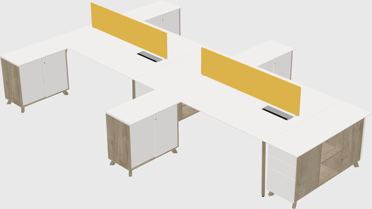 L-shaped shared desk