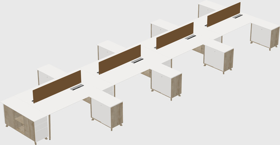 L-shaped shared desk