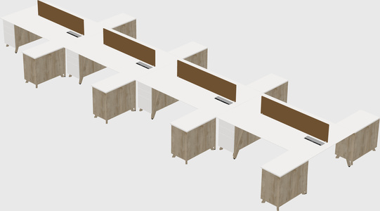 L-shaped shared desk