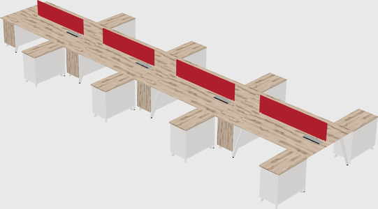 L-shaped shared desk