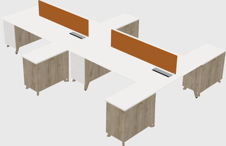 L-shaped shared desk