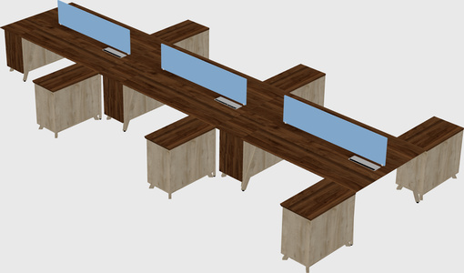 L-shaped shared desk