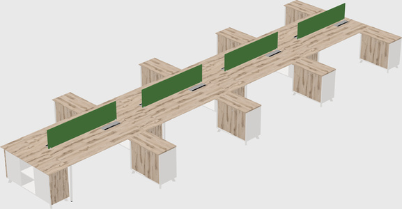 L-shaped shared desk