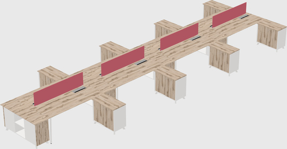 L-shaped shared desk