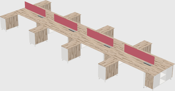 L-shaped shared desk