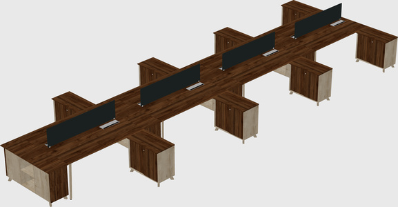 L-shaped shared desk