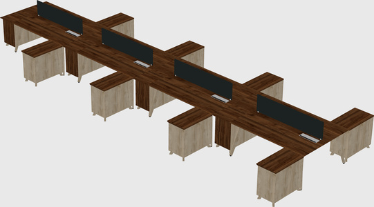 L-shaped shared desk