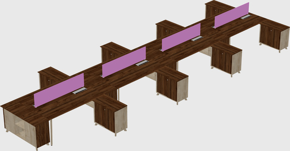 L-shaped shared desk