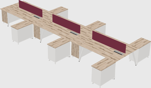 L-shaped shared desk