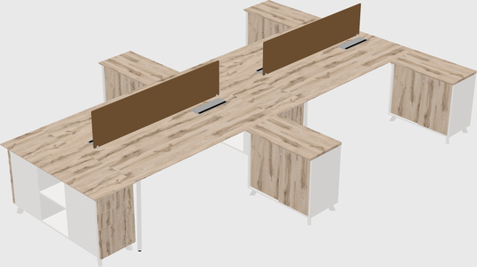 L-shaped shared desk