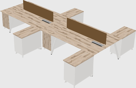 L-shaped shared desk