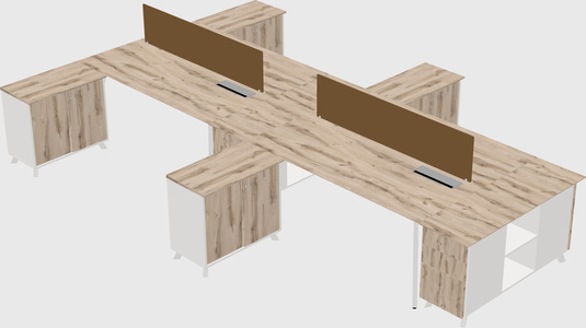 L-shaped shared desk