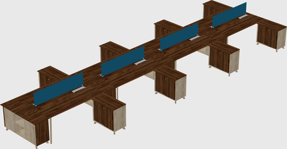 L-shaped shared desk