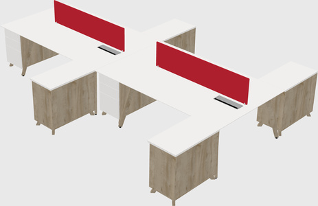 L-shaped shared desk