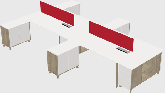 L-shaped shared desk