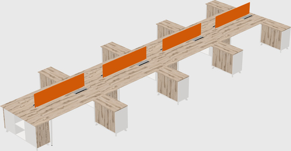 L-shaped shared desk