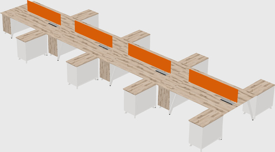 L-shaped shared desk
