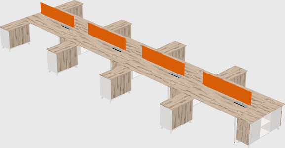 L-shaped shared desk