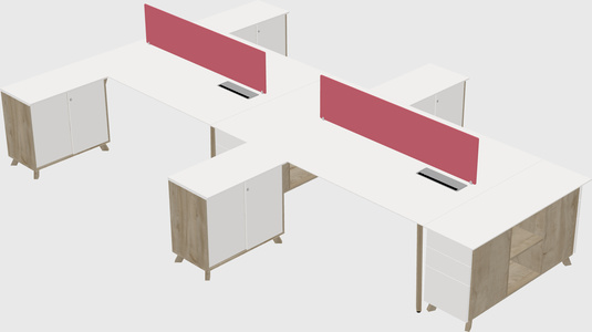 L-shaped shared desk