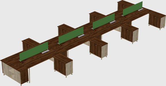 L-shaped shared desk