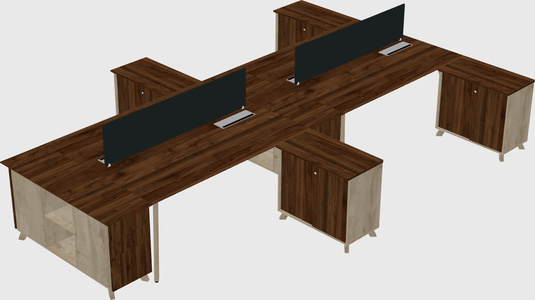 L-shaped shared desk