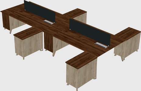 L-shaped shared desk