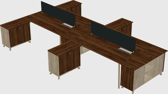 L-shaped shared desk