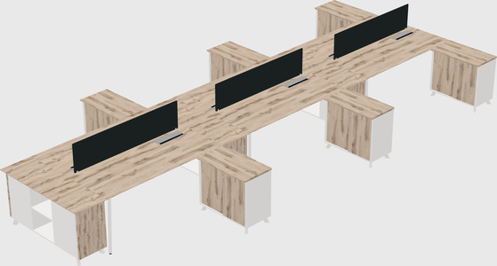 L-shaped shared desk