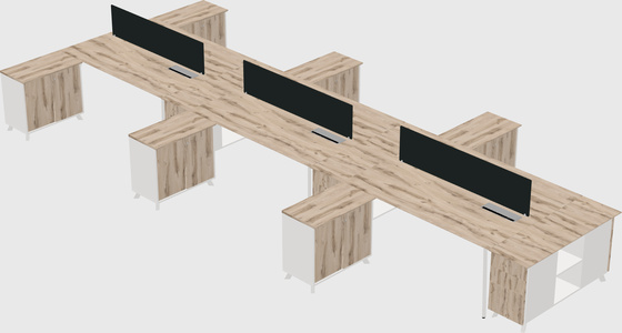 L-shaped shared desk