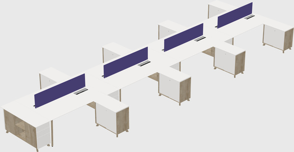L-shaped shared desk