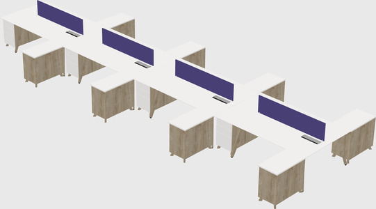 L-shaped shared desk