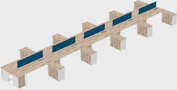 L-shaped shared desk