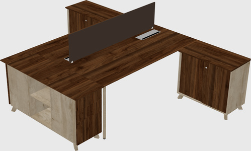 L-shaped shared desk