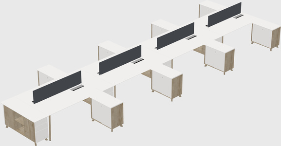 L-shaped shared desk