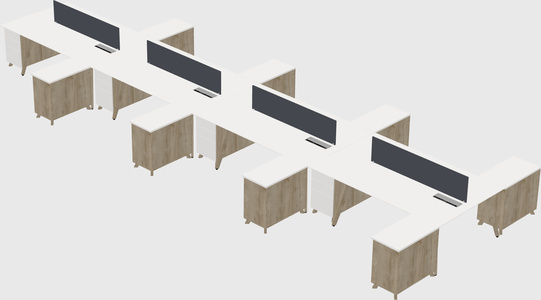 L-shaped shared desk