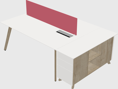 Rectangular shared desk