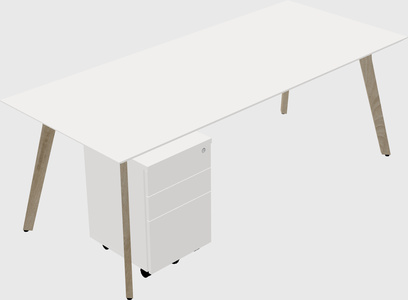 Modern spacious rectangular executive desk/table - solid wood frame